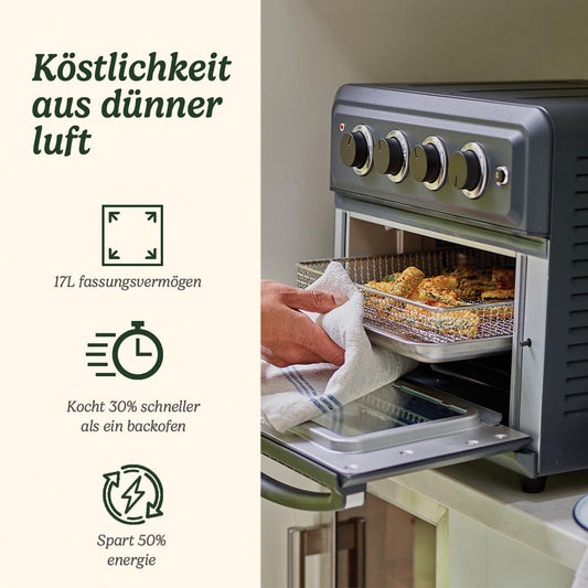Cuisinart Air Fryer Mini Oven | 7 in 1: Fry, Roast, Bake, Grill, Toasties, Toast, & Keep Warm | 2 cooking stages, 17L large capacity | 30% faster | Energy efficient