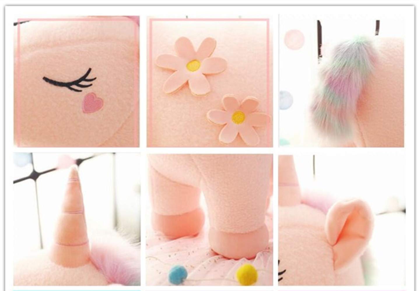 RAILONCH Plush Rainbow Unicorn, Stuffed Animal Plush Toy Cuddly Teen Heart Doll Gift