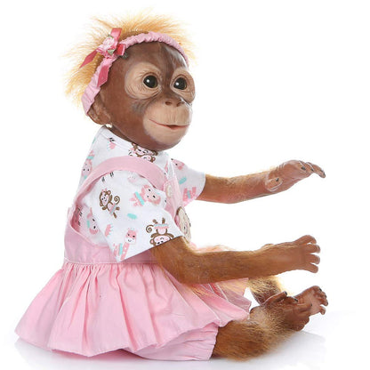 ZIYIUI Reborn Baby MONKEY Doll 21 Inch 52 cm Reborn Doll with Cloth Body Lifelike Baby Doll Realistic MONKEY Doll with Stuffed Animal