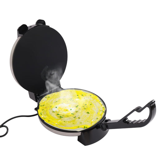 Electric chapati roti maker, electric chapati baker flatbread, temperature adjustable, up to 200°C flatbread tortilla press for pancakes, omelets, and crepes.