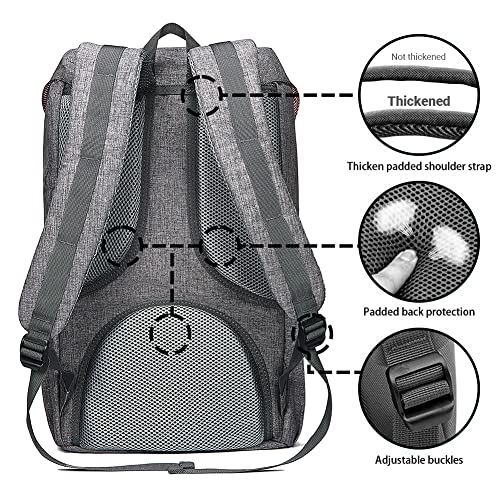 KAUKKO backpack for men and women. Beautiful and well-designed daypack with laptop compartment for 15" notebook. Ideal for school and university. 22L capacity, in gray.