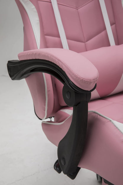 VDD Gaming Chair with Footrest Cyclone Teenagers - Office Chair - Racing Gaming Chair - Pink White