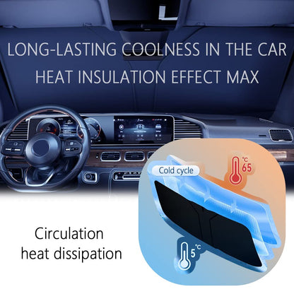 Thick sun protection car front windshield with storage bag, Keeps car interior cool, Universal sun protection car front sun protection for cars, SUVs, trucks (M: 140x70cm)