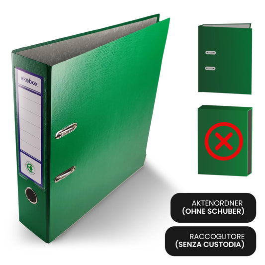 Netuno 20x File Folders DIN A4 White Ekobox 2-Ring Mechanism 8cm Plastic Office Binder Ring Binder PP Colored Wide