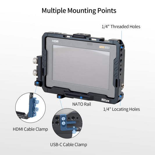 Nitze Monitor Cage for Blackmagic Video Assist 5’’ 3G/12G - JT-B01A