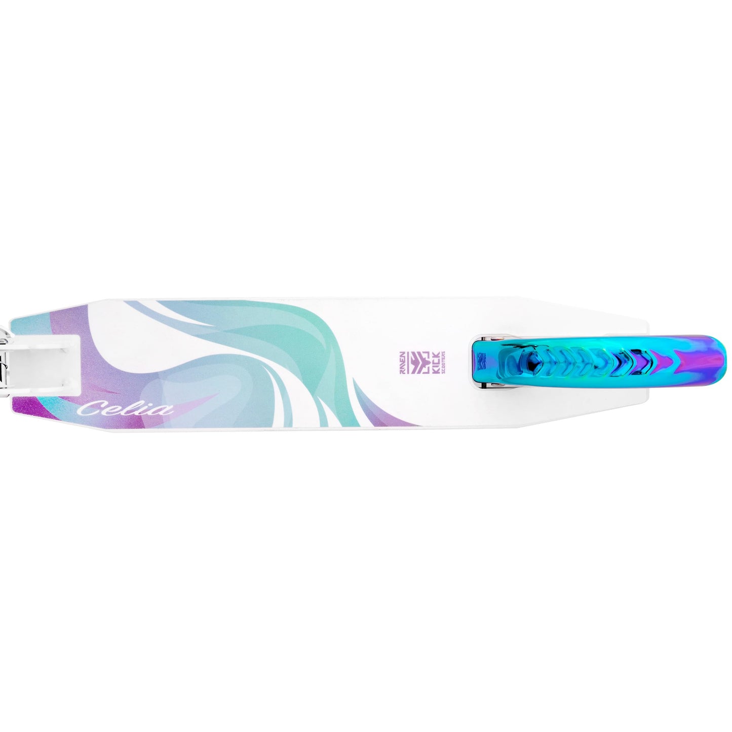 Raven Scooter Kick Scooter for Kids Adults | foldable | adjustable height | carrying strap | bell | bottle holder (Celia White with handbrake, 200mm)