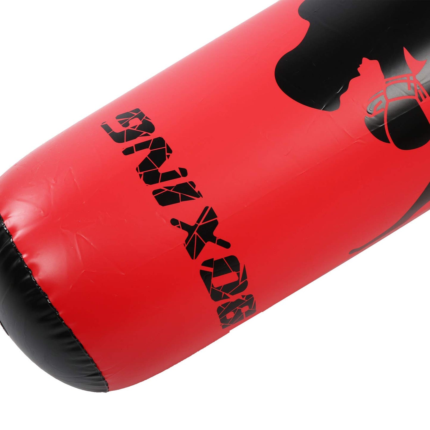 170cm inflatable standing boxing bag for strength training, Black and red PVC boxing column for fitness stress relief for men women boys girls.