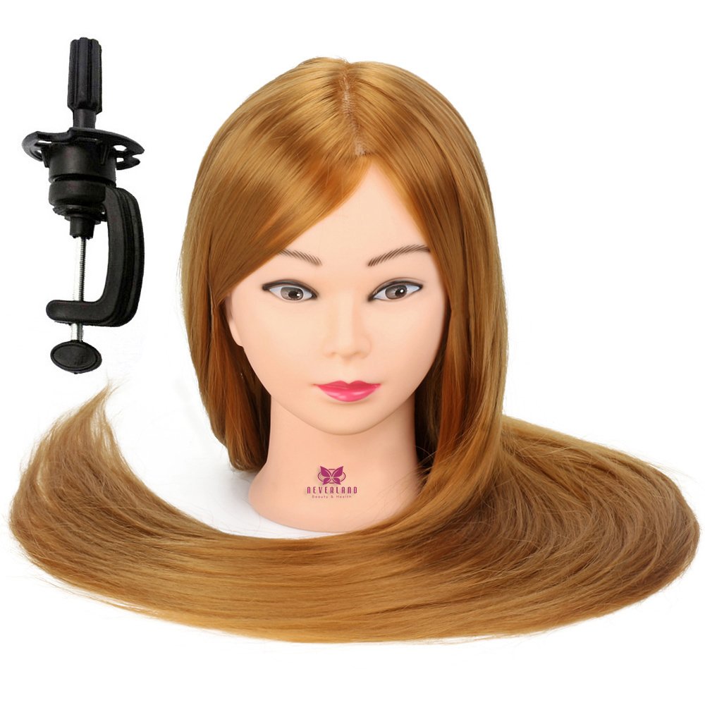 Training heads Neverland 30 inches 100% synthetic hair salon practice mannequin with clamp.