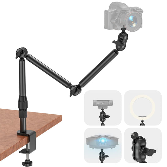 Rodison webcam stand holder, 78.4 cm desk camera mount with 1/4'' screws for DSLR cameras, ring light, projector, Logitech webcam, handycam, GoPro Hero 8 7 6 5.