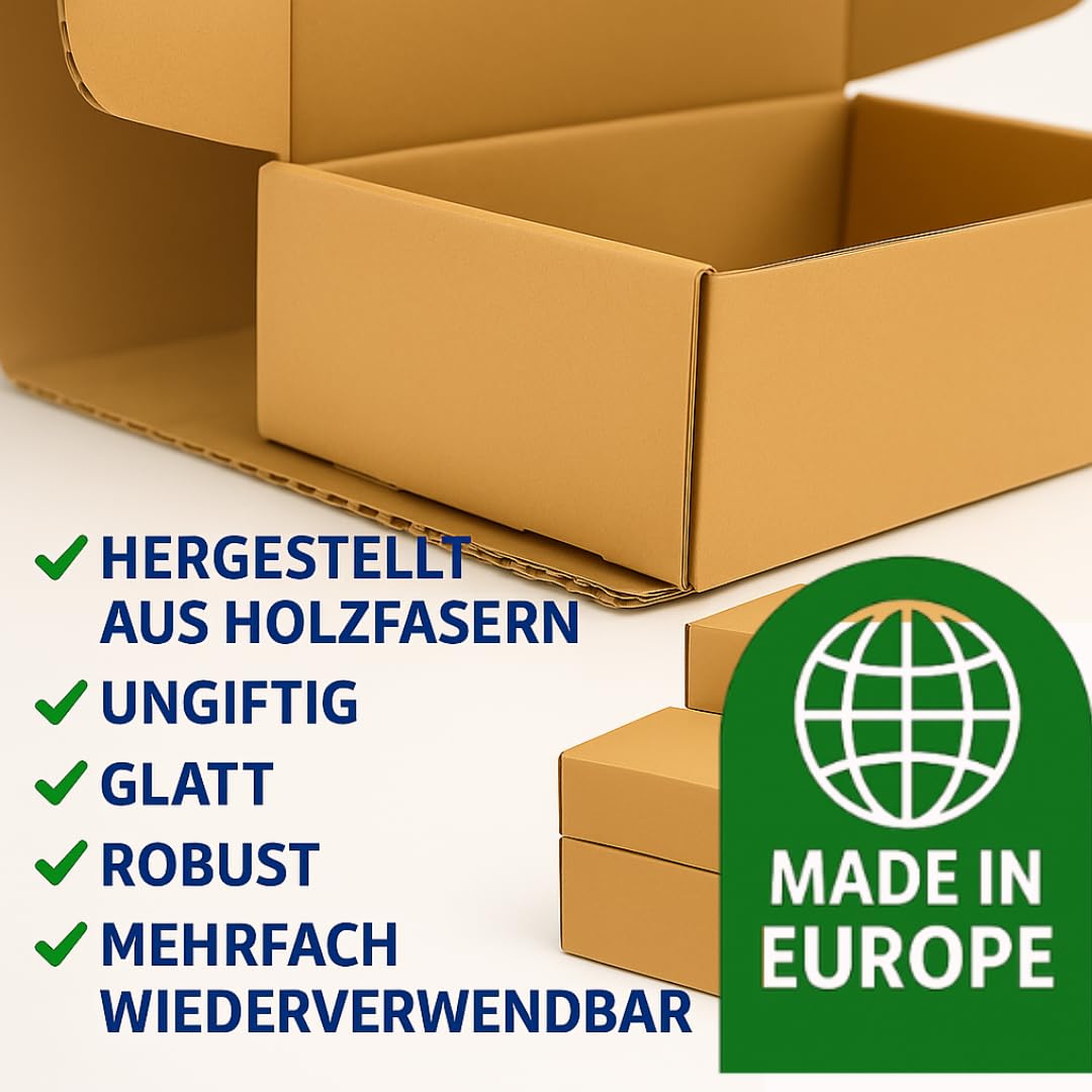 MBC 20s shipping box small, foldable 25 x 20 x 10 cm | Folding box brown | Sturdy and robust | Packet recyclable | Ideal for shipping small goods | DHL compliant size S