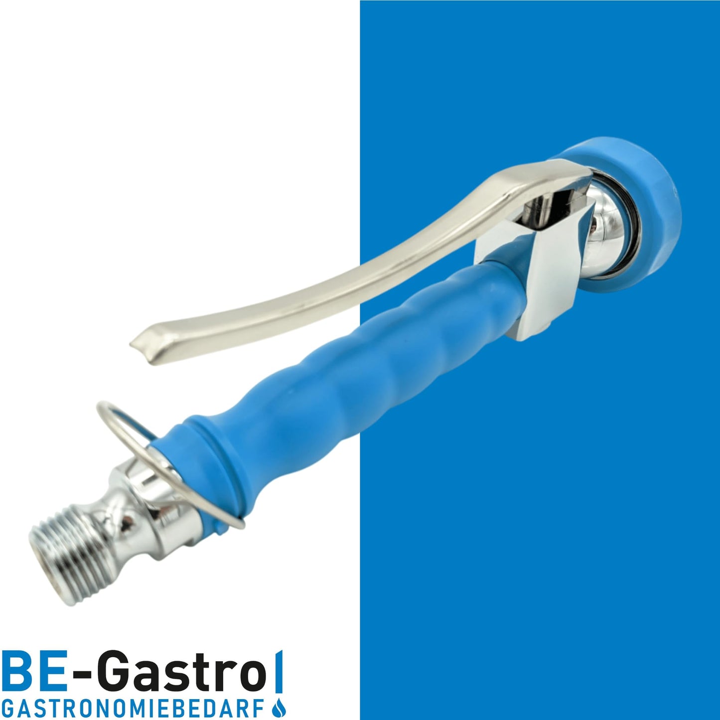BE-GASTRO® Professional Gastro Hand Shower (Blue) including locking clip | 1/2" standard connection | Stainless steel replacement spray head for dishwashing spray/Gastro spray