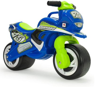 Balance bike motorcycle for children from 18 months Tundra Tornado Blue with carrying handle + Wide plastic wheels + Ergonomic design + Non-slip decoration Waterproof + Stable construction | INJUSA