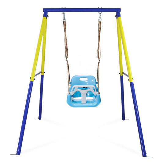 CCLIFE baby swing with swing frame children's swing swing frame outdoor and indoor adjustable from 2 years ZERRO