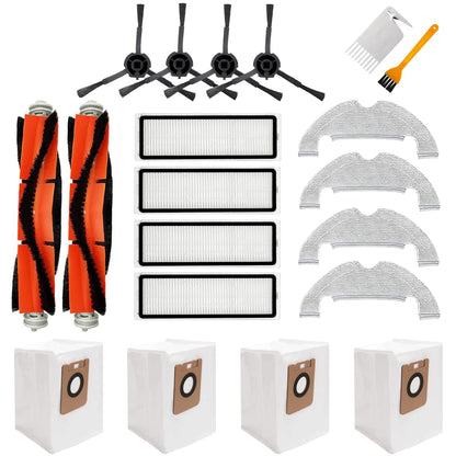 Accessory set for Dreame Bot Z10 Pro L10 Plus vacuum cleaner, 20-piece set, 2 detachable main brushes, 4 Hepa filters, 4 side brushes, 4 mop cloths, 4 dust bags, 2 cleaning brushes