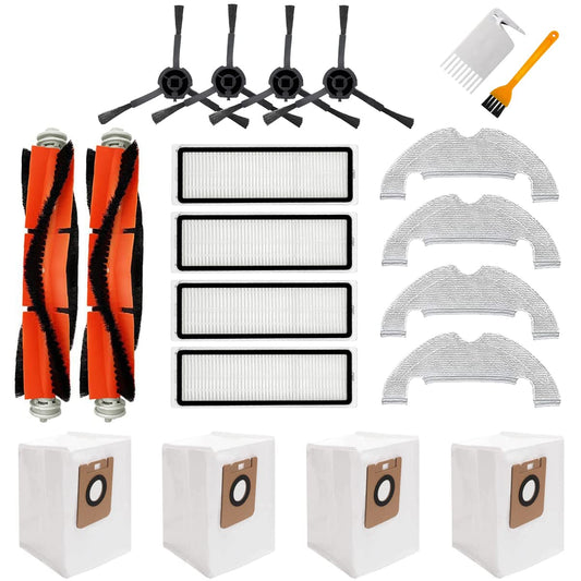 Accessory set for Dreame Bot Z10 Pro L10 Plus vacuum cleaner, 20-piece set, 2 detachable main brushes, 4 Hepa filters, 4 side brushes, 4 mop cloths, 4 dust bags, 2 cleaning brushes
