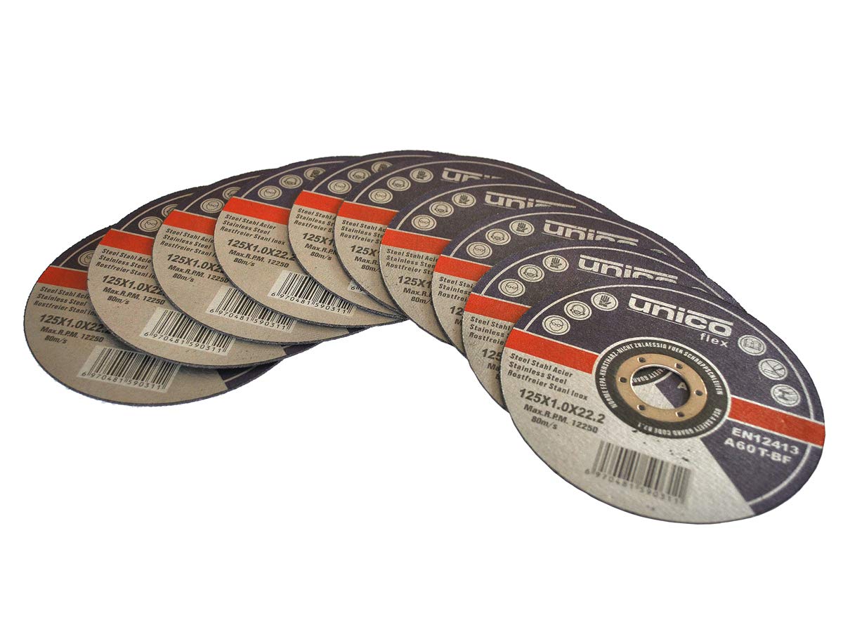 50 pieces Cutting Disc Ø 125mm x 1.0mm for Angle Grinder Steel Stainless Steel Flex Disc Inox Metal
