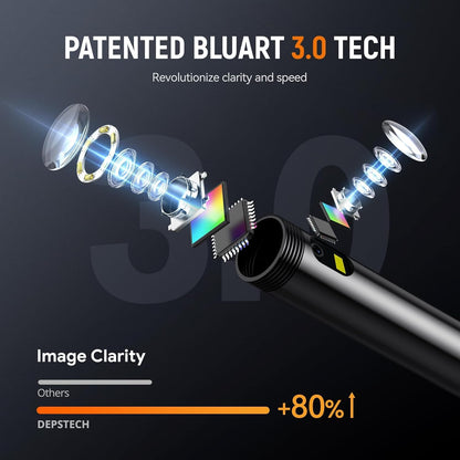 DEPSTECH Endoscope Camera with Light, 1080P Dual Lens Inspection Camera with 4.3 inch IPS Screen, IP67 Waterproof for Industrial/Home Inspections, 5m Pipe Inspection Snake Camera.