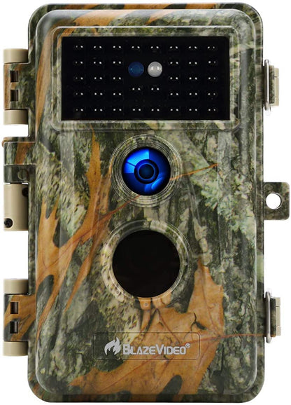 BlazeVideo 48MP wildlife camera with night vision, 1296P H.264 MPV video, motion detector, night vision, time-lapse, IP66 waterproof and 2.4" screen.