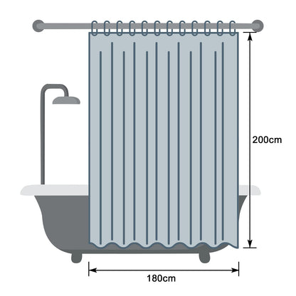 EurCross Anti-mold Shower Curtain 180x200 with 3 Stronger Magnets at the Bottom, Transparent with 3D Pebbles Pattern, Waterproof Eva Plastic Shower Curtain for Bathtub with 12 Rings.