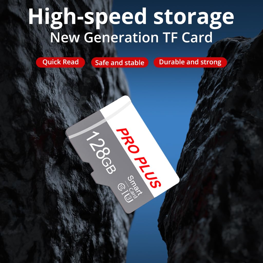 2 Pack Memory Card 128GB with Adapter, High Speed Memory Card, UHS-I C10 A1 Memory TF Card for Tablet/Mobile Phone/Camera/Car Audio/Game Console (TF183 White Gray 128GB)