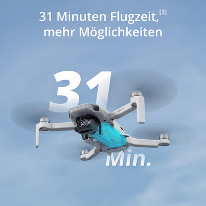 DJI Mini 4K drone with 4K UHD camera for adults, 3-axis gimbal stabilization, C0, QuickShots, 10 km video transmission, automatic return, wind-resistant, 1 battery (31 min flight time), under 249g.