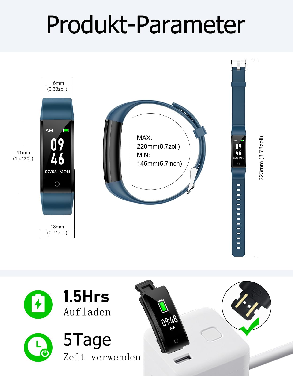 GRV Pedometer Watch without Bluetooth/App/Phone for Women and Men, Kids Fitness Tracker with Pedometer, Calorie Counter, Sleep Monitoring, IP68 Waterproof
