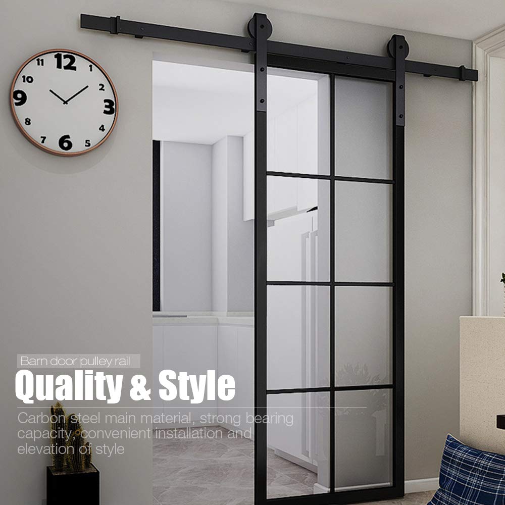300cm sliding door kit, sliding door system for interior doors, complete set with pulleys for hanging rails (300cm)