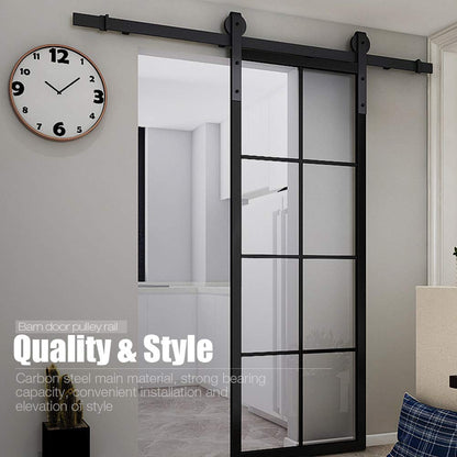 300cm sliding door kit, sliding door system for interior doors, complete set with pulleys for hanging rails (300cm)