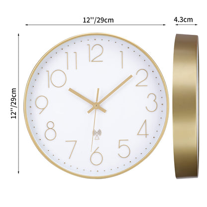 VIVILINEN Silent Wall Clock Modern Radio Controlled Clock Noiseless Non-Ticking Clock Hanging Clock for Living Room Bedroom Office Kitchen 30x30cm/12 Inch
