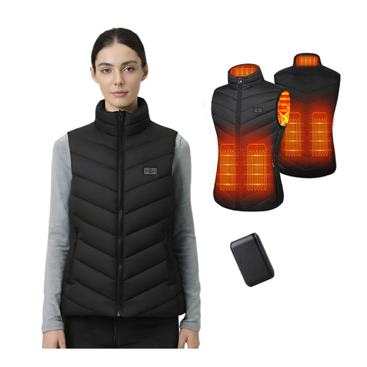 Mincoo Heated Vest for Women Electric USB Heated Vests with 5V 10000mAh Battery, Winter Warm Jacket Vest for Outdoor Activities Hiking Hunting (XXL)