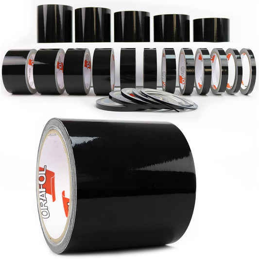Car pinstripes black high gloss vehicle wrapping stripes car decoration film car grill motorcycle stripes crafting model building (100 mm)