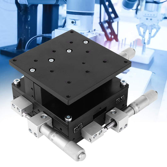 TKSE XYZ 3-axis manual linear stage, LD90-LM XYZ 3-axis trimming platform Manual linear stage Tuning slide table 90 x 90 mm