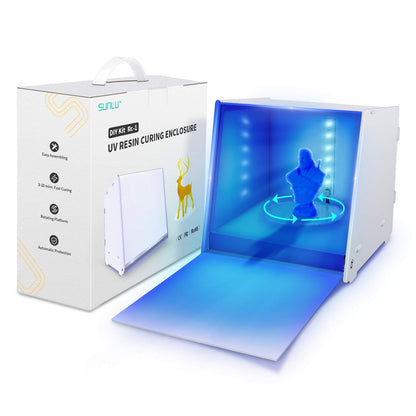 SUNLU Resin UV Curing Box, Rotating 405nm UV Light Curing Machine for 3D Resin Printer Printing Models Curing, Large Size, Curing Time Adjustable
