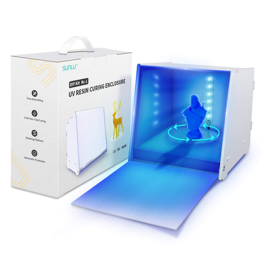 SUNLU Resin UV Curing Box, Rotating 405nm UV Light Curing Machine for 3D Resin Printer Printing Models Curing, Large Size, Curing Time Adjustable