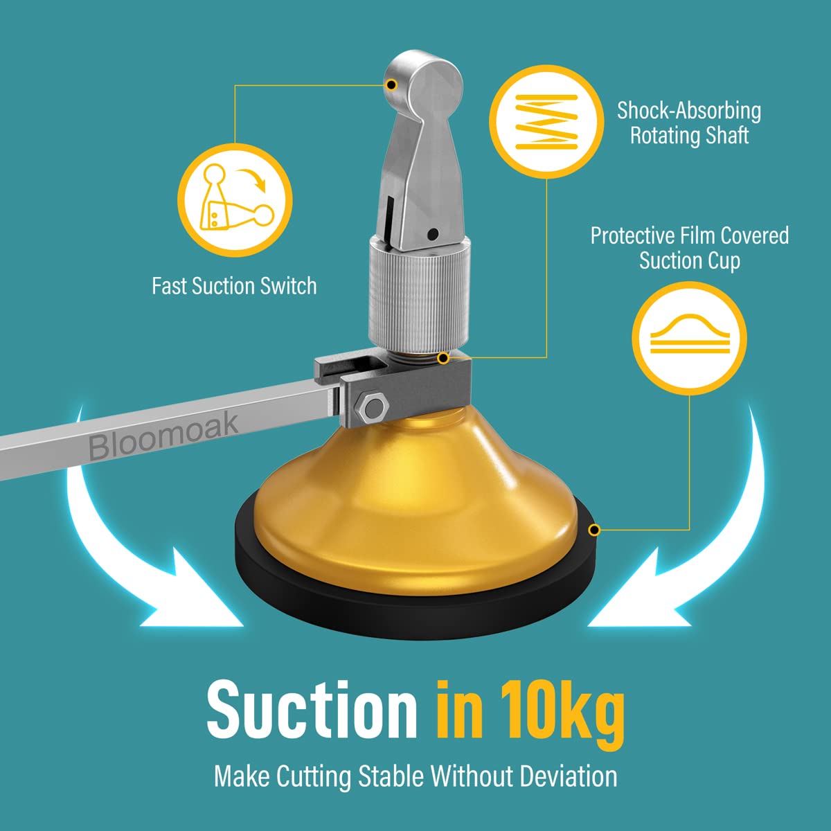 Bloomoak glass circle cutter, heavy-duty adjustable compass type glass circle cutter, diamond glass circle cutter tool set 60cm.