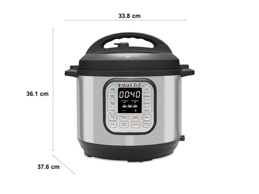 Instant Pot Duo 80 Electric Multicooker 1200W, 7.6L, Stainless Steel - Pressure Cooker, Slow Cooker, Rice Cooker, Sauté Pan, Yogurt Maker, Steamer, and Sterilizer, Silver