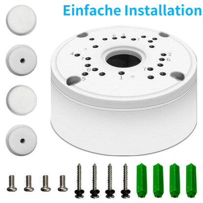 Waterproof junction box for surveillance camera, surveillance camera mounting box, universal junction box for bullet surveillance camera, metal aluminum, junction box (4 Pcs)