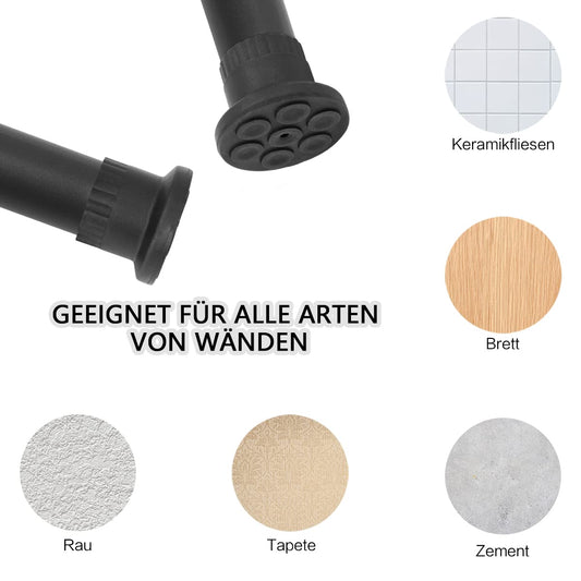 Telescopic pole, 210-310cm, black, clamp rod for curtains and room dividers, extendable curtain rod, tension rod