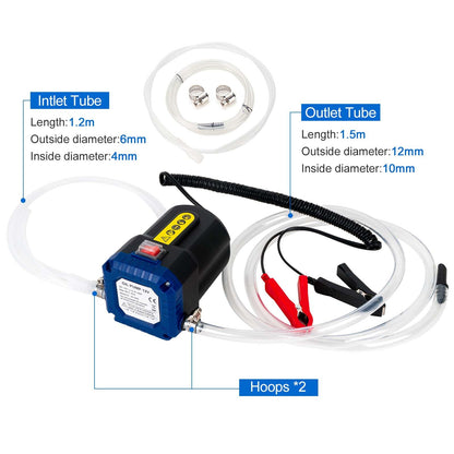 LEMOTO 12V 80W Diesel Pump, Oil Suction Electric Transfer Pump, Oil Change Suction Pump with Hose
