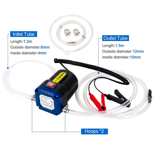 LEMOTO 12V 80W Diesel Pump, Oil Suction Electric Transfer Pump, Oil Change Suction Pump with Hose