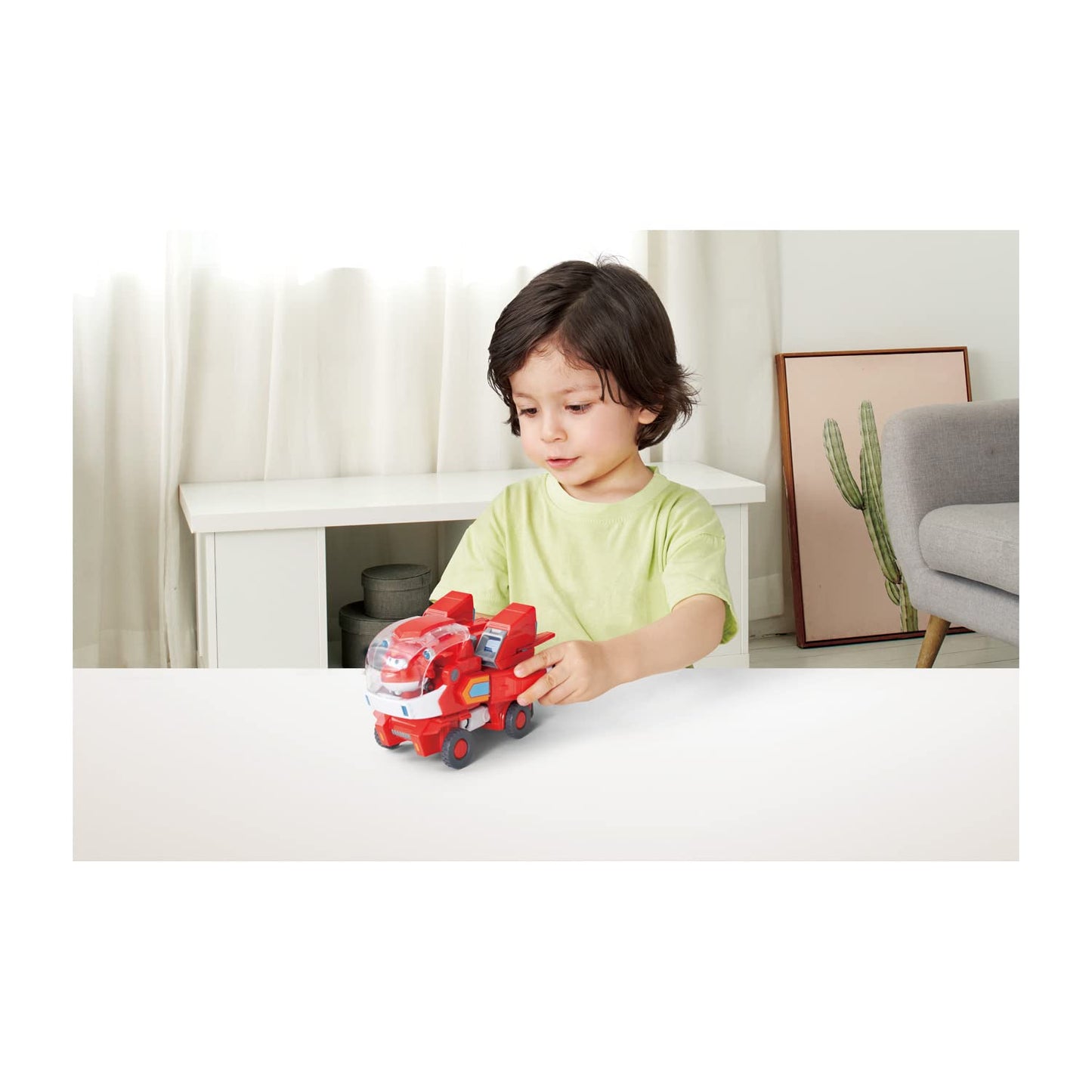 Super Wings EU750321 Robot Suit with Mini Jett Transforming Figure Plane Vehicle Playset Toys for 3+ Years Old Boys Girls, Red, 7'