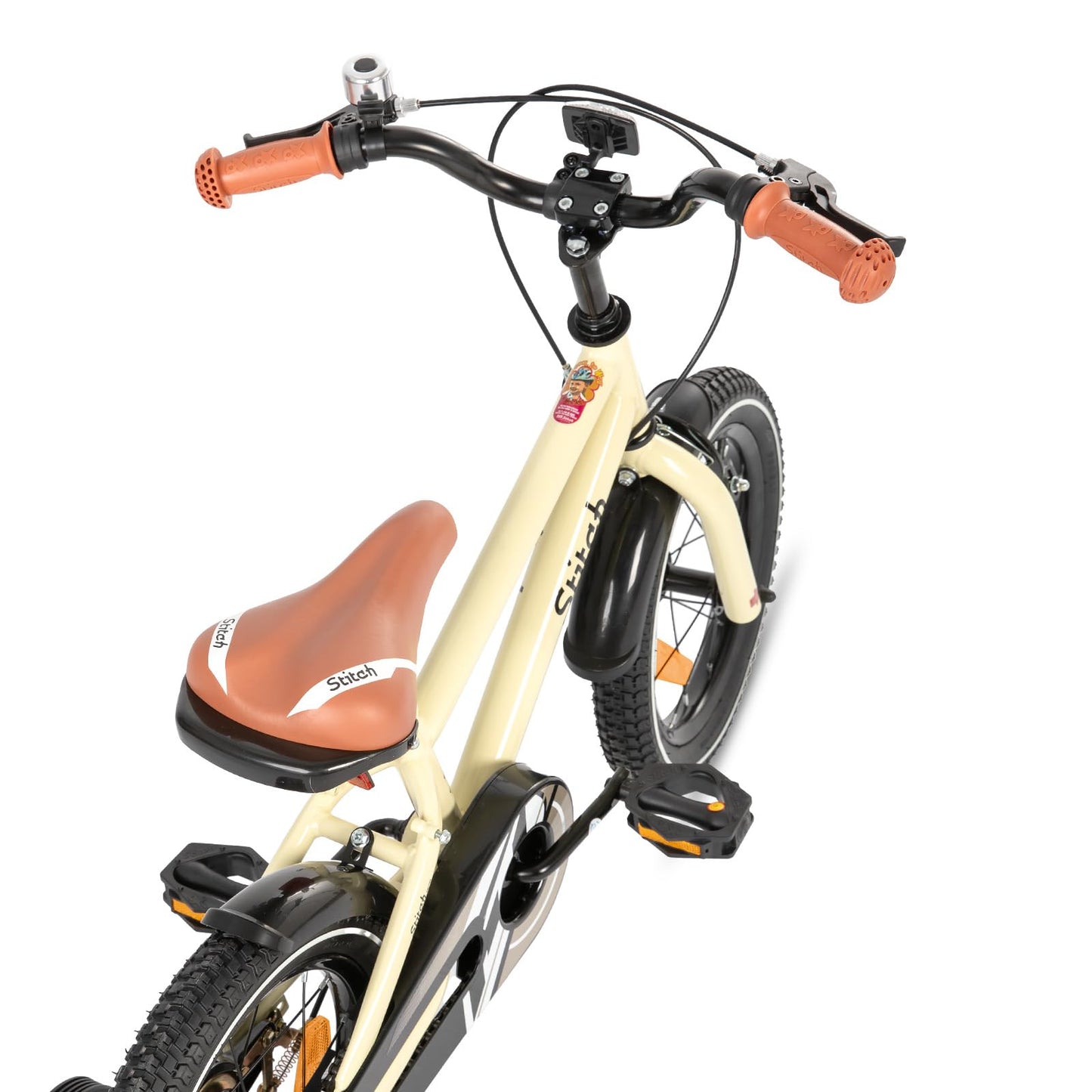 STITCH 16-inch kids bike for 5-7 year old boys, 16-inch bike for boys with training wheels, Beige