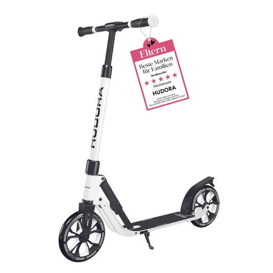 HUDORA BigWheel® 205 Advanced Scooter - Comfortable aluminum scooter for up to 100kg - Height adjustable & foldable kick scooter - Scooter for kids/teens & adults