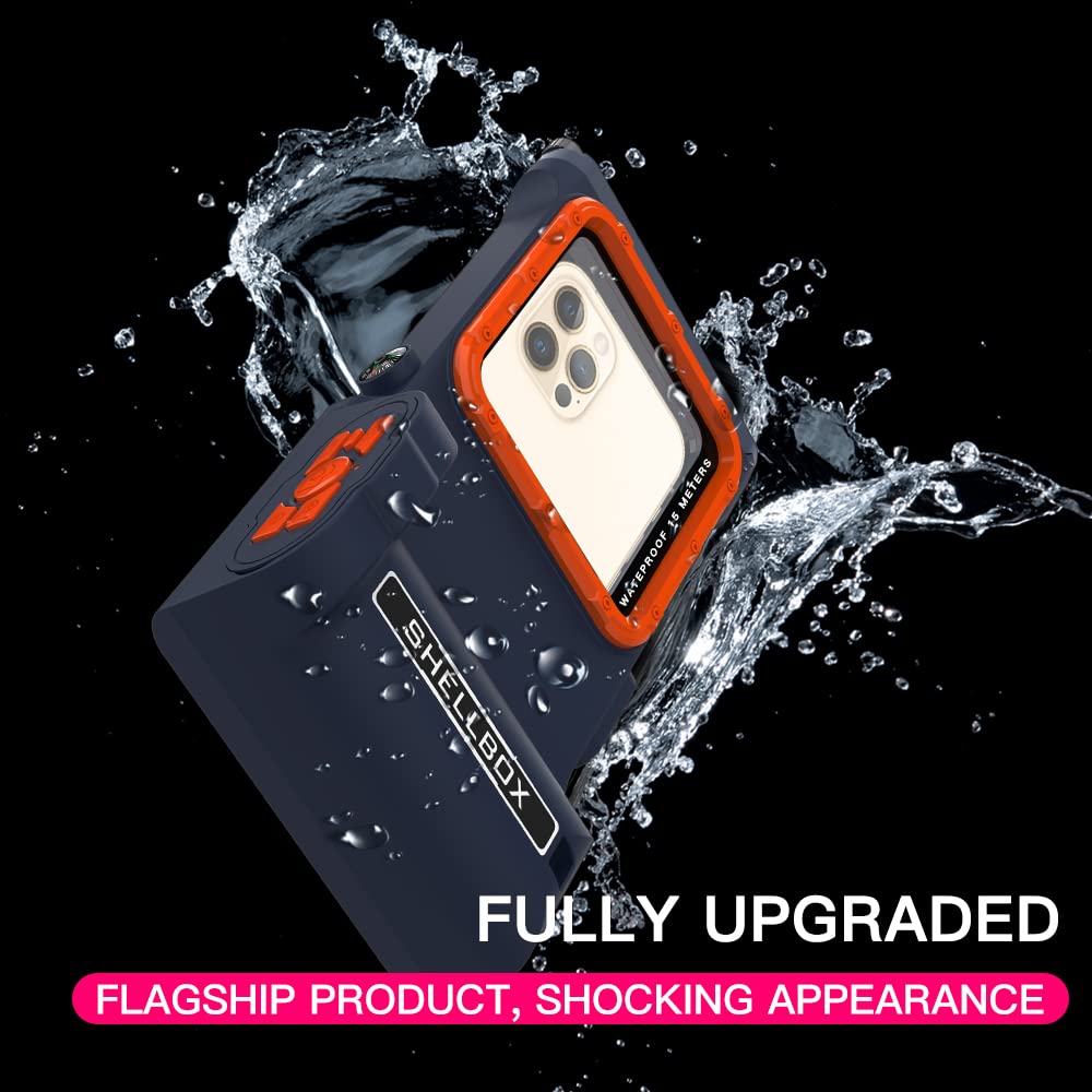 ShellBox waterproof protective case for smartphone, Bluetooth, IPX8, waterproof, for iPhone 13, 12, 11 Pro Max, Samsung, Huawei, Google OnePlus Xiaomi Redmi Motorola LG