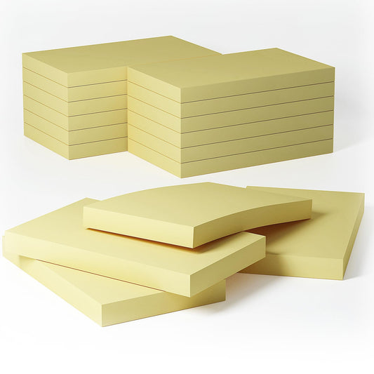 24 Blocks 76 x 127 mm Classics Yellow Sticky Notes, self-adhesive note pads Sticky Notes Office Notes, 80 sheets per pad.