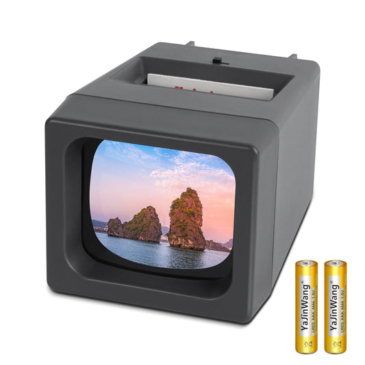 TCNEWCL 35mm slide viewer for old slides, slide viewer with 2X magnification LED illuminated slide projector for 35mm slides, AAA battery operated (2 AAA batteries included)