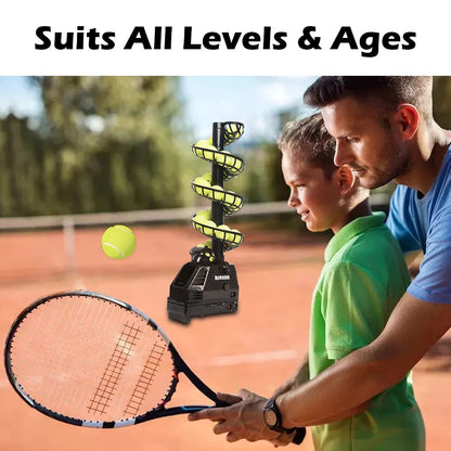 hzexun Tennis Ball Machine Tennis Ball Throwing Machine Lightweight Tennis Toss Machine Plug/Batteries 30 Balls with Oscillation for Adults Kids
