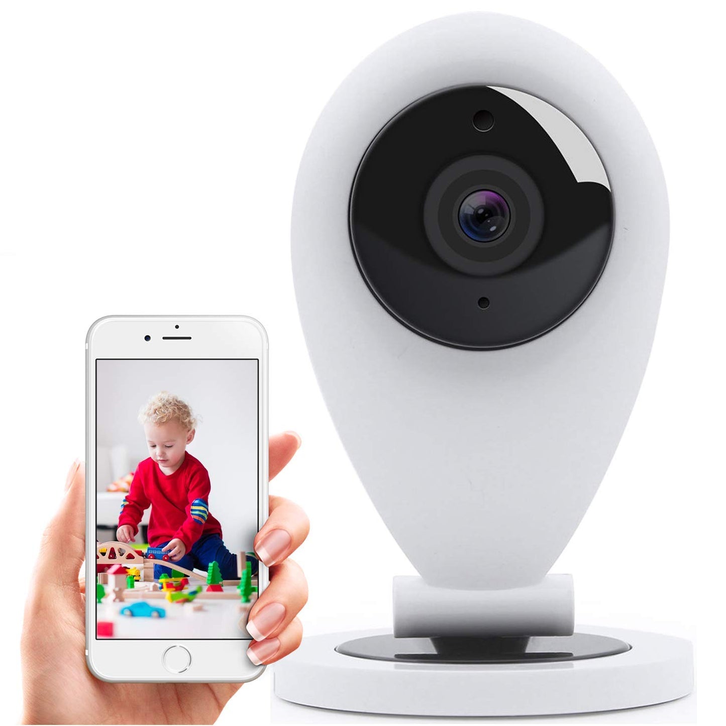HiKam S6 surveillance camera with app and support - data backup and cloud storage in Germany | person detection | Alexa compatible | IP WiFi camera indoor | baby monitor | motion sensor | WiFi camera