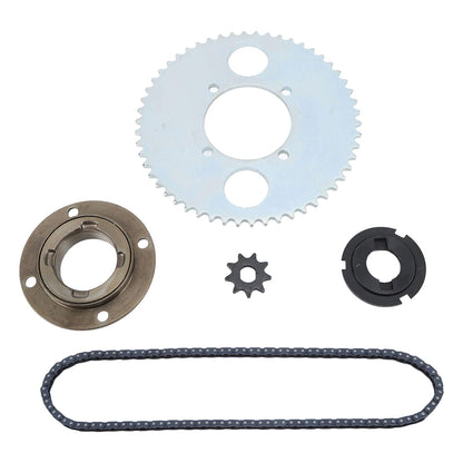 Possibly steel sprocket set with toothless freewheel, 54 teeth, universal chainring for DIY bike, scooter, motorbike.