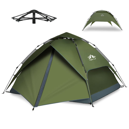 Night Cat Pop Up Tent 3-4 Person: Waterproof Breathable Instant Setup Tent for Camping Hiking